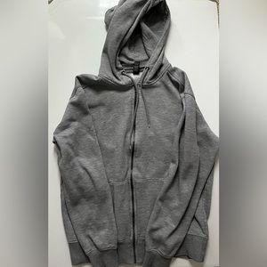 grey zip up hoodie sweatshirt